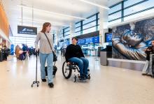 Travelers in the terminal