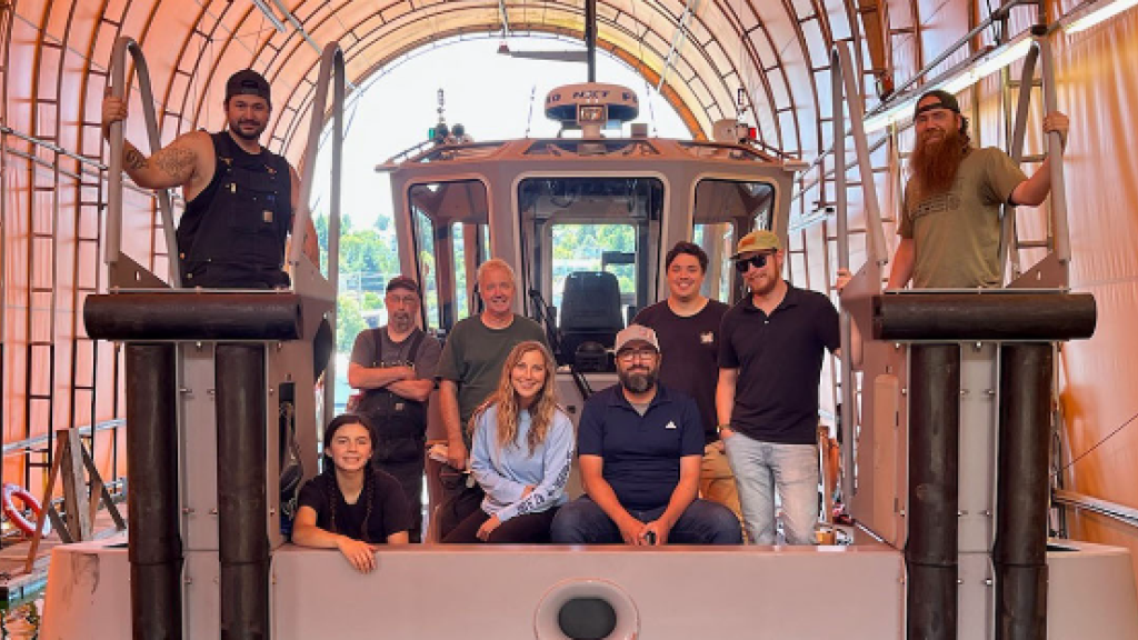 People gathered on a boat