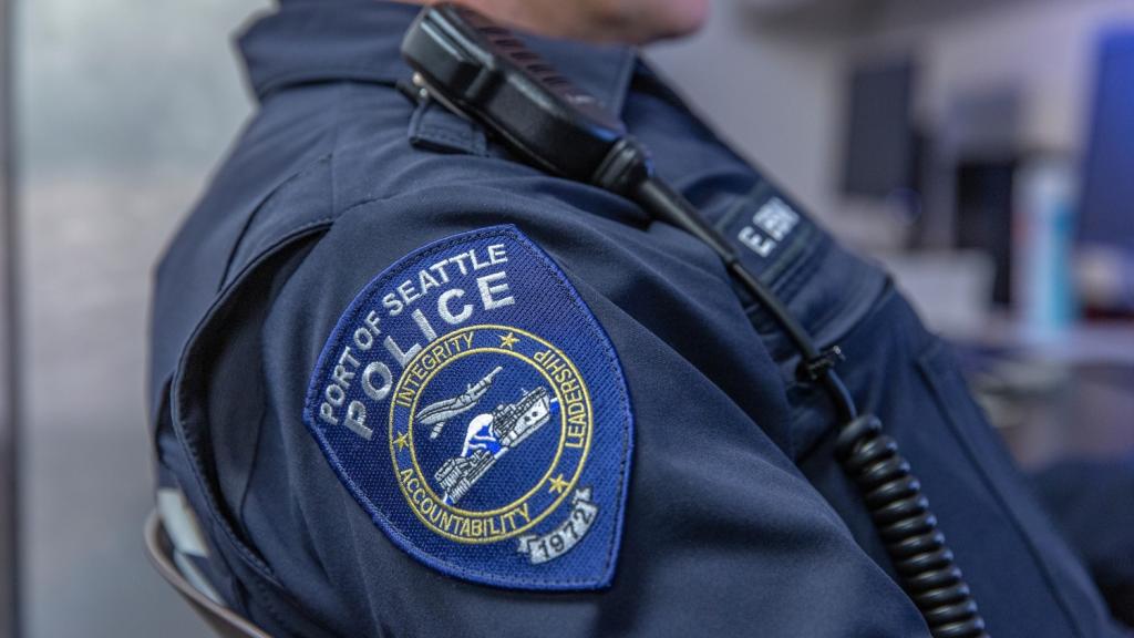 Port police badge on a uniform