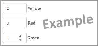 Visual instructions depicting a survey response with green ranked 1, yellow ranked 2, and red ranked 3.